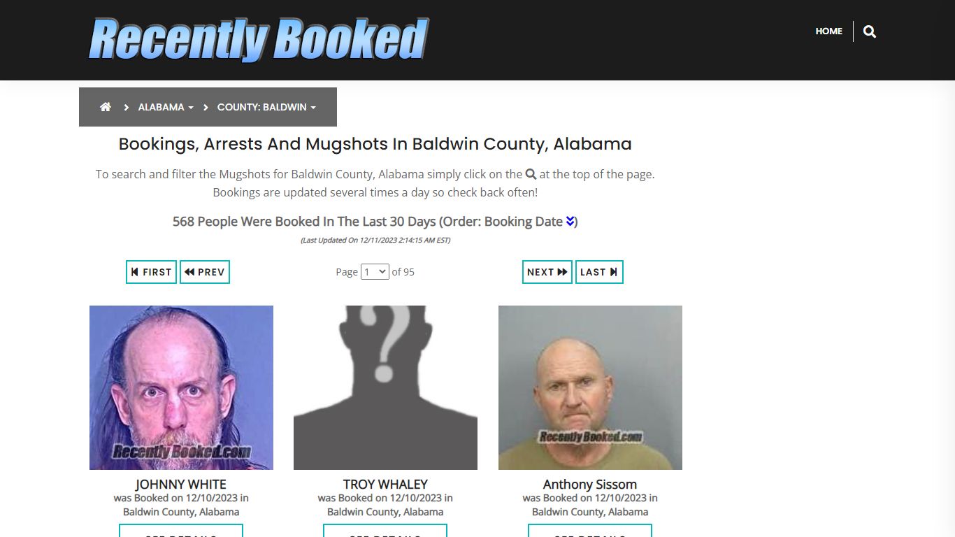 Bookings, Arrests and Mugshots in Baldwin County, Alabama - Recently Booked